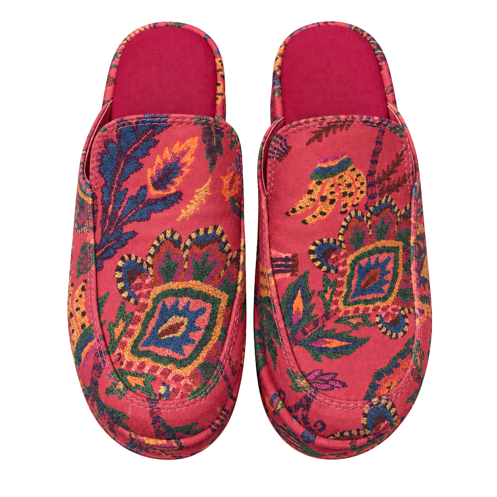 Farm Rio Pink Sunset Tapestry Platform Loafer Size 8 Mule Shoes 1