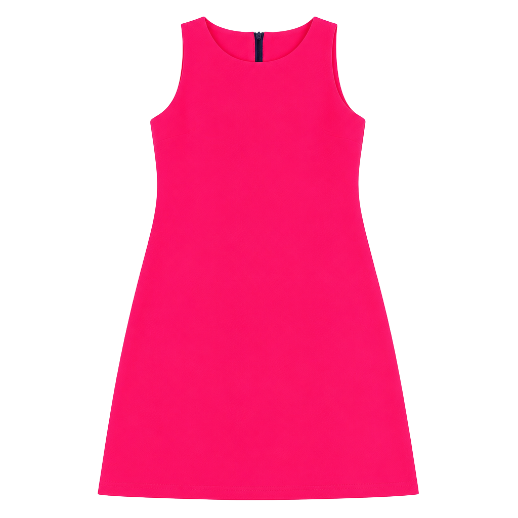 Ellie Kai Pink Sleeveless A-Line Shift Dress with Contrast Back Zipper Size 2 1