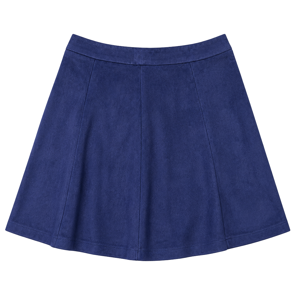 Forever 21 Navy Blue Faux Suede Skater Mini Skirt Size Small 1