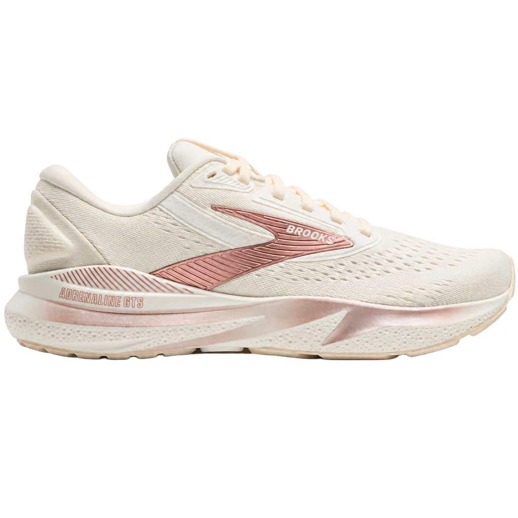 Brooks Women's Adrenaline GTS 24 Running Shoes Size 8 Coconut/Rose Gold 1