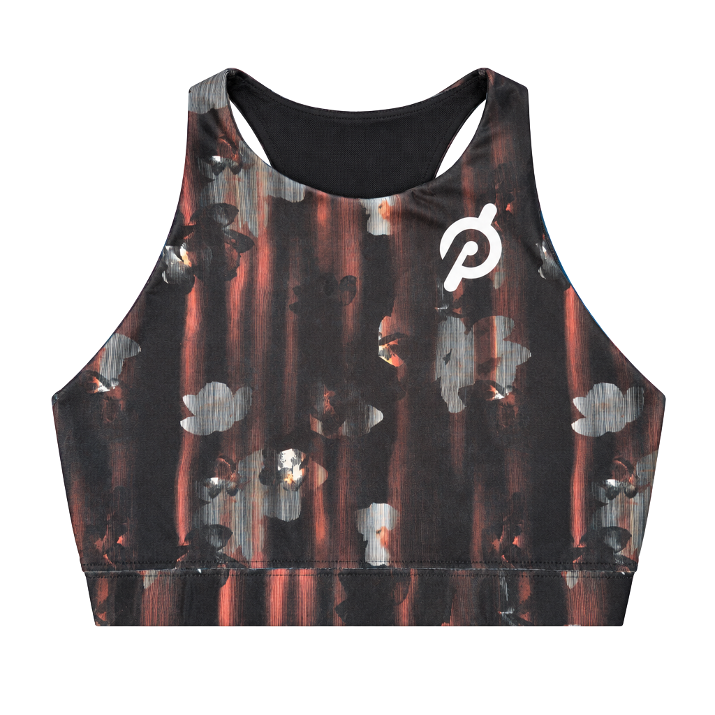 Peloton Show Up Floral High Neck Sports Bra, Size S 1