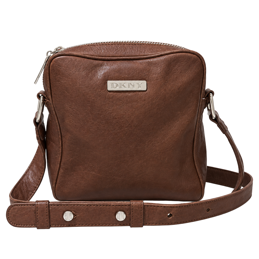 DKNY Brown Leather Crossbody Bag 1