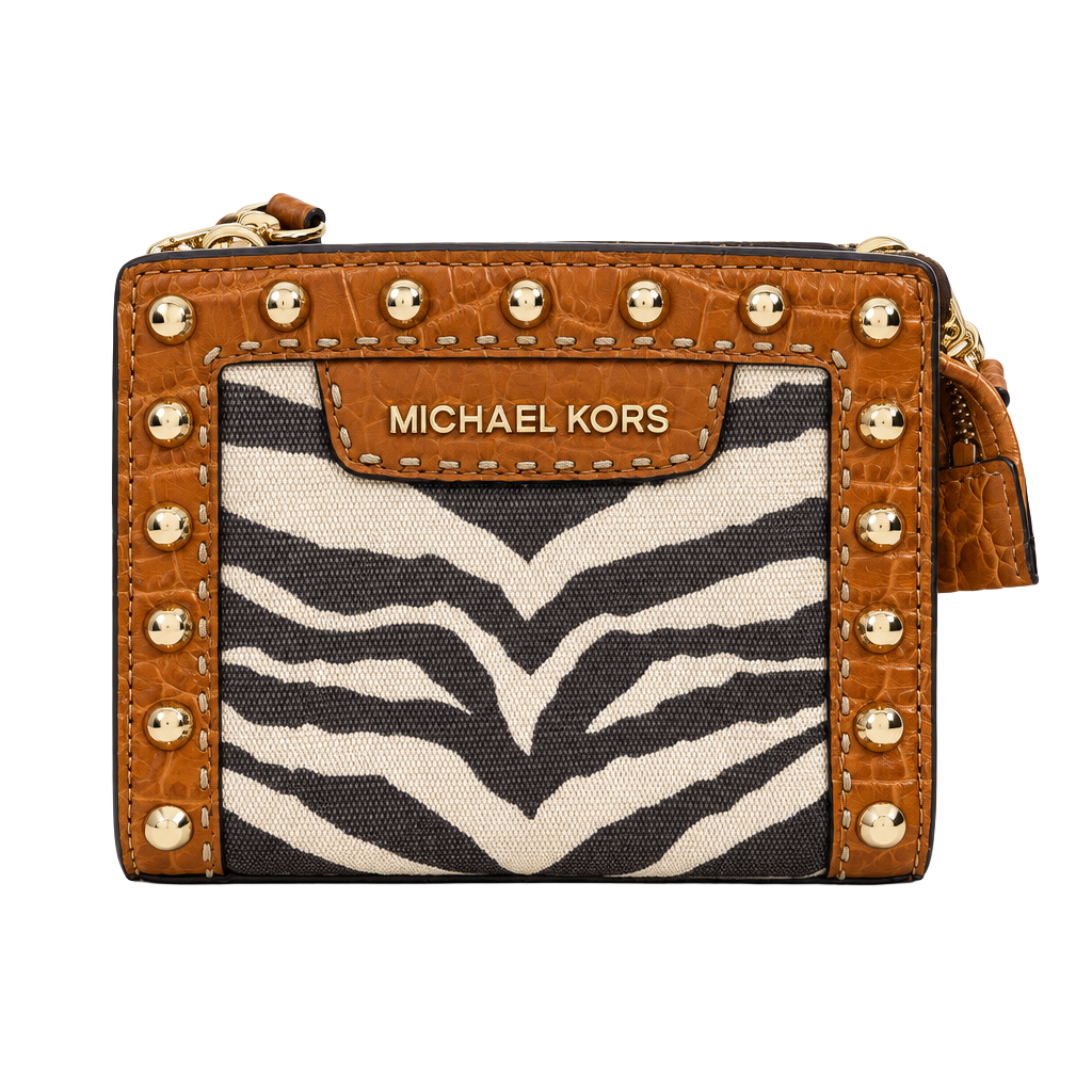 Michael Kors Zebra Print Canvas and Leather Crossbody Handbag 1