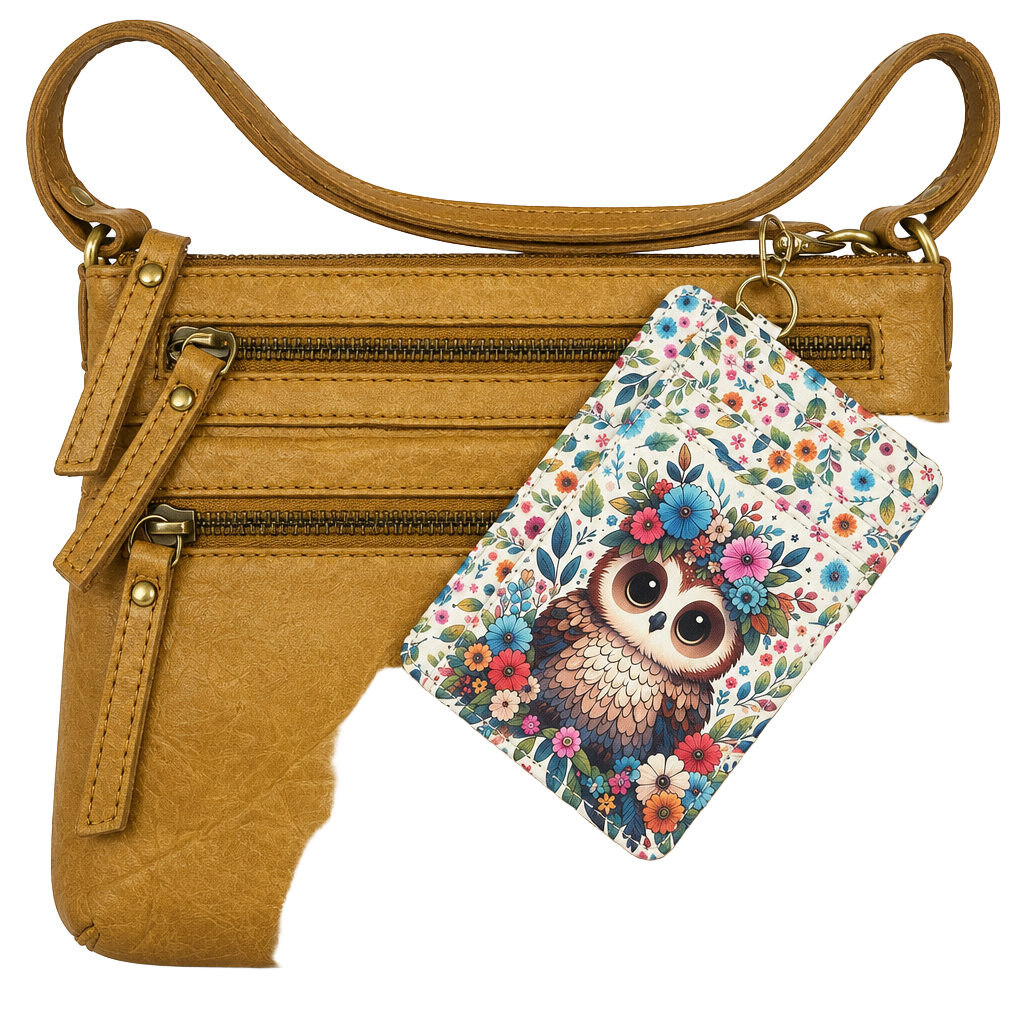 Wise Owl Leather Crossbody Bag Mustard Yellow 1