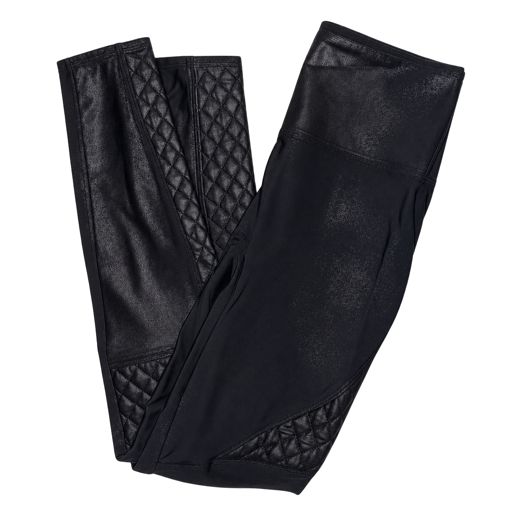Spanx Quilted Faux Leather Leggings Black Size M 1