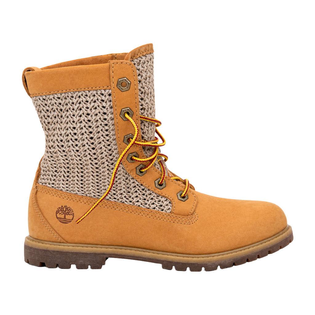 Timberland Women's A13GC Open Weave Wheat Nubuck Leather Combat Boots 1