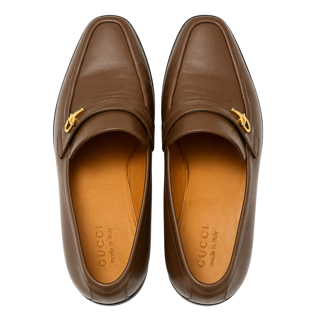 Gucci Brown Leather Horsebit Loafers Size 11 1