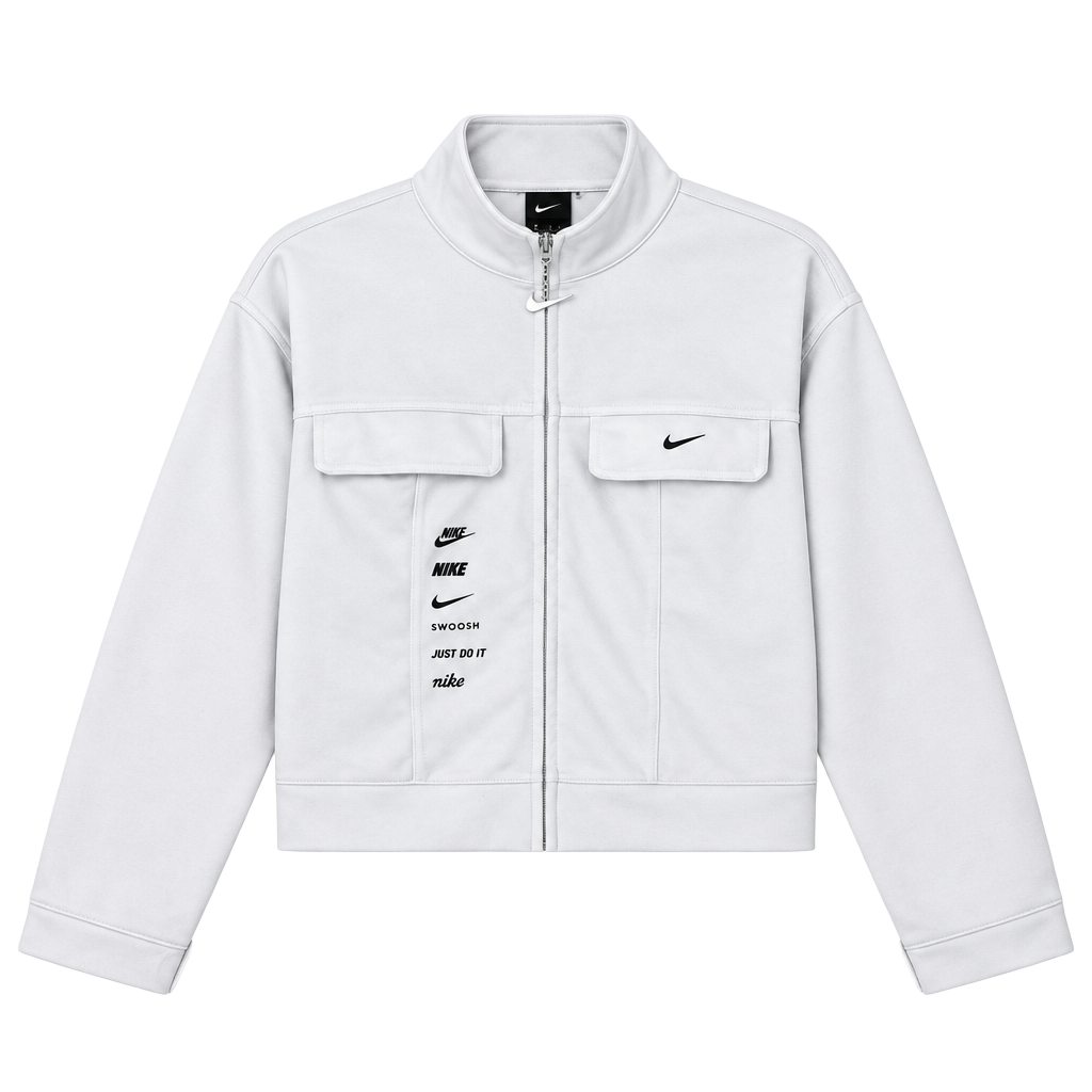 Nike Swoosh Jacket Size XS White Full Zip Track Top 1
