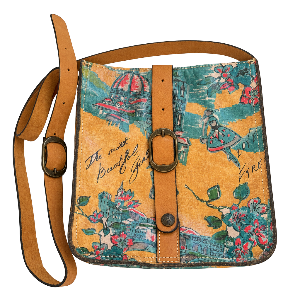 Patricia Nash Italian Leather Florence Floral Crossbody Bag Boho Y2K 1