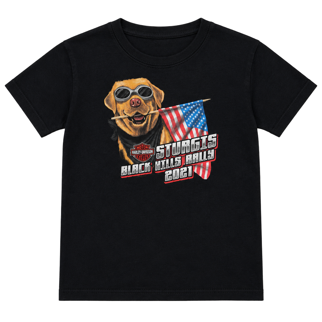 Harley Davidson Sturgis Black Hills Rally 2021 Motorcycle Graphic Tee Youth S 1
