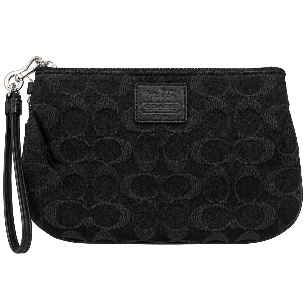 Coach Vintage Y2K Black Signature C Jacquard Wristlet Mini Bag 1