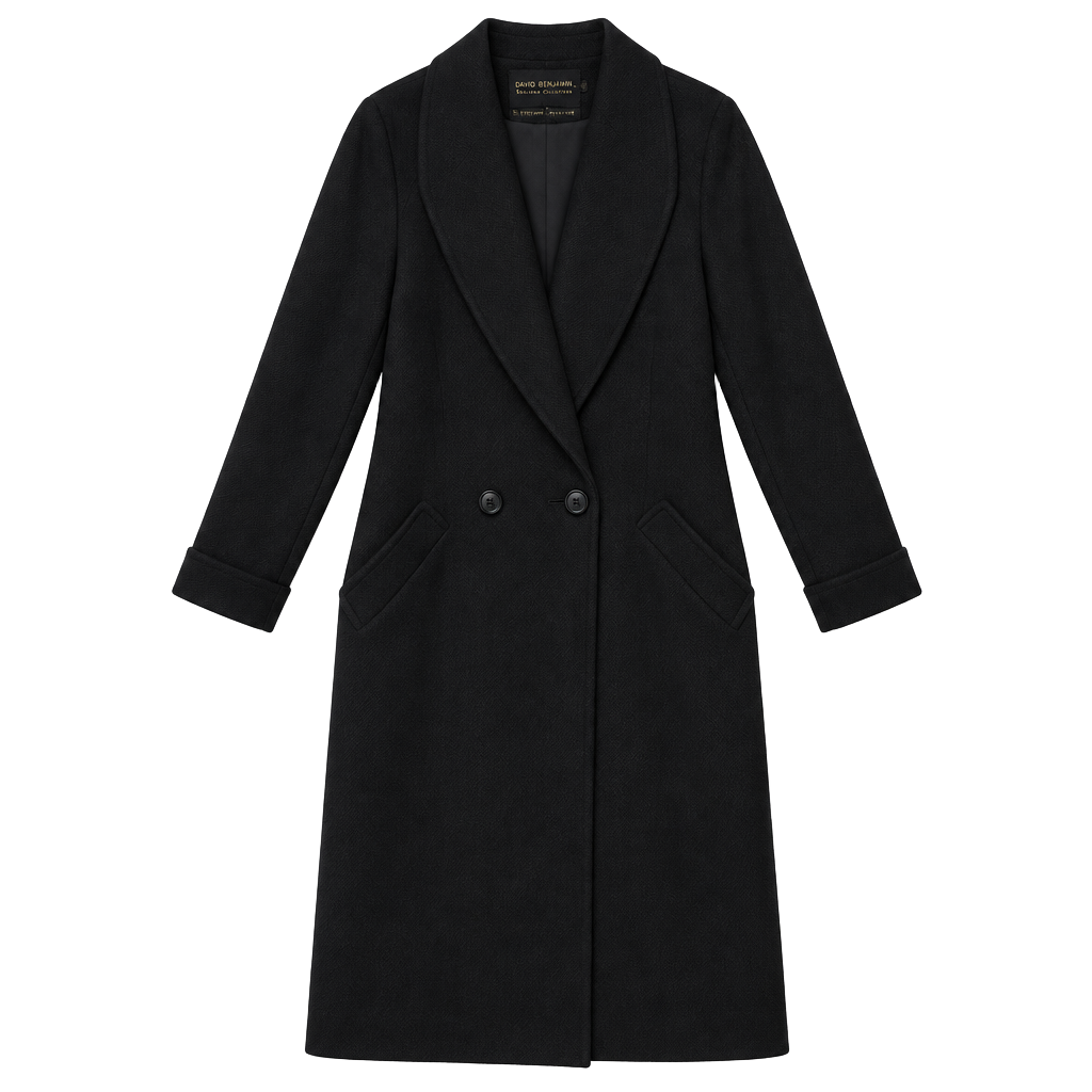 Vintage Black Wool Maxi Coat Quiet Luxury Old Money Longline Size 10 1