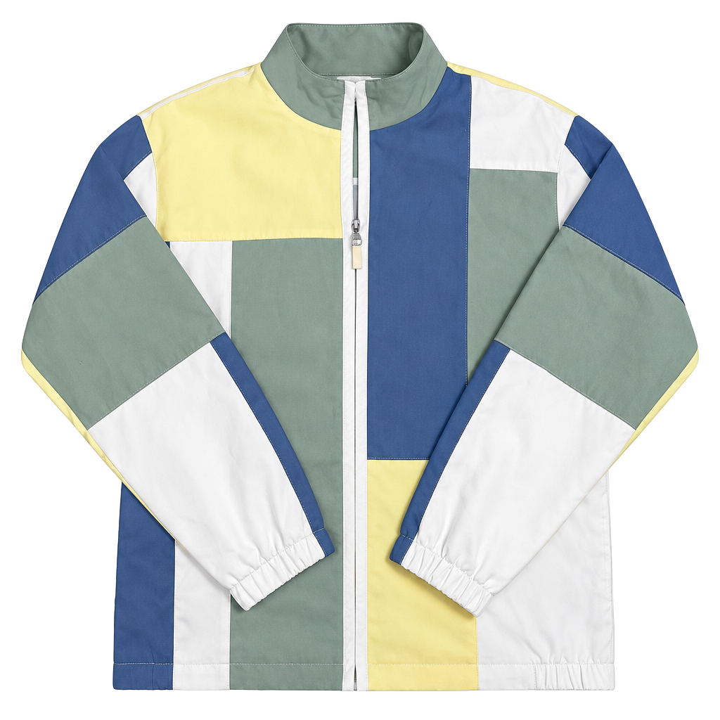 Allison Daley sz16P Color Block full zip Jacket pockets, lined. 1