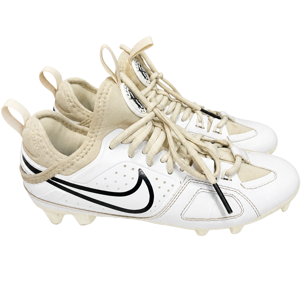 Size 5.5 Nike Huarache 9 Varsity LAX Lacrosse Cleats White Unisex 1
