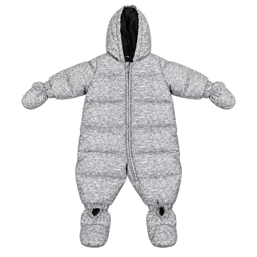 Baby Gap Snowsuit Size 0-6 Months Gray Fleece Lined Pram Bunting 1