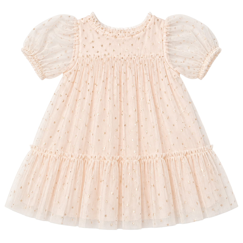 Cat & Jack Girls Pink Princess Star Tulle Dress size 18 months 1