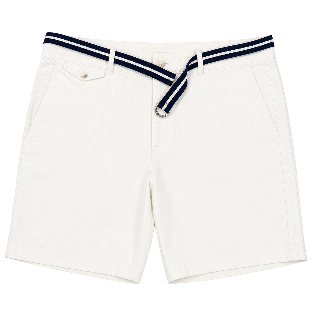 Size 12 Dockers Women's White Belted Chino Shorts 1