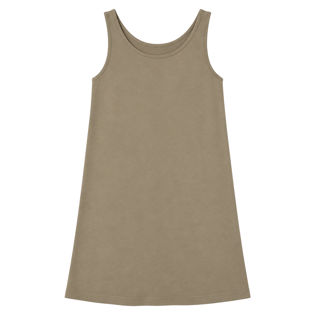 Lou & Grey Twist Back Tank Midi Dress Taupe Size M 1
