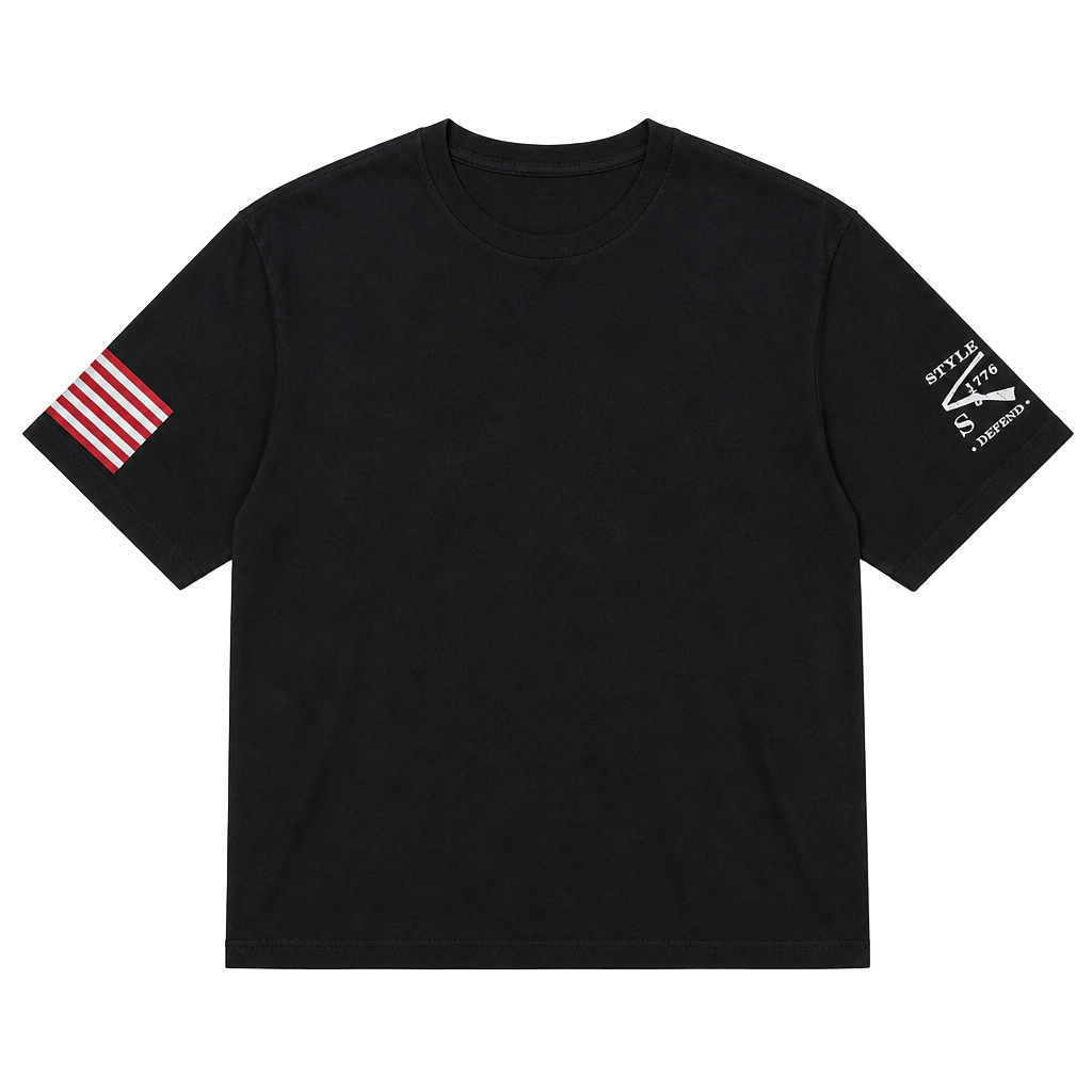 Grunt Style Basic Logo Graphic T-Shirt Black 3X US Flag Sleeve 1