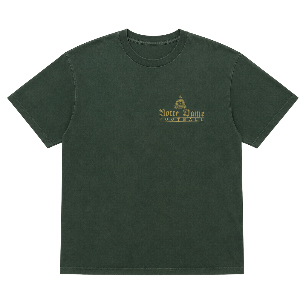 Vintage 90s Champion Notre Dame Fighting Irish Football Green T-Shirt XL 1