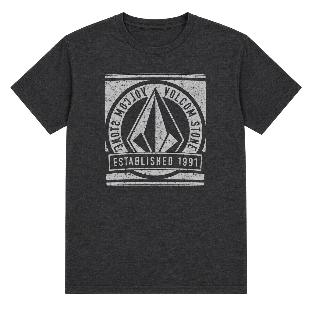 Volcom Stone T-Shirt Size S Charcoal Gray Graphic Logo Tee 1