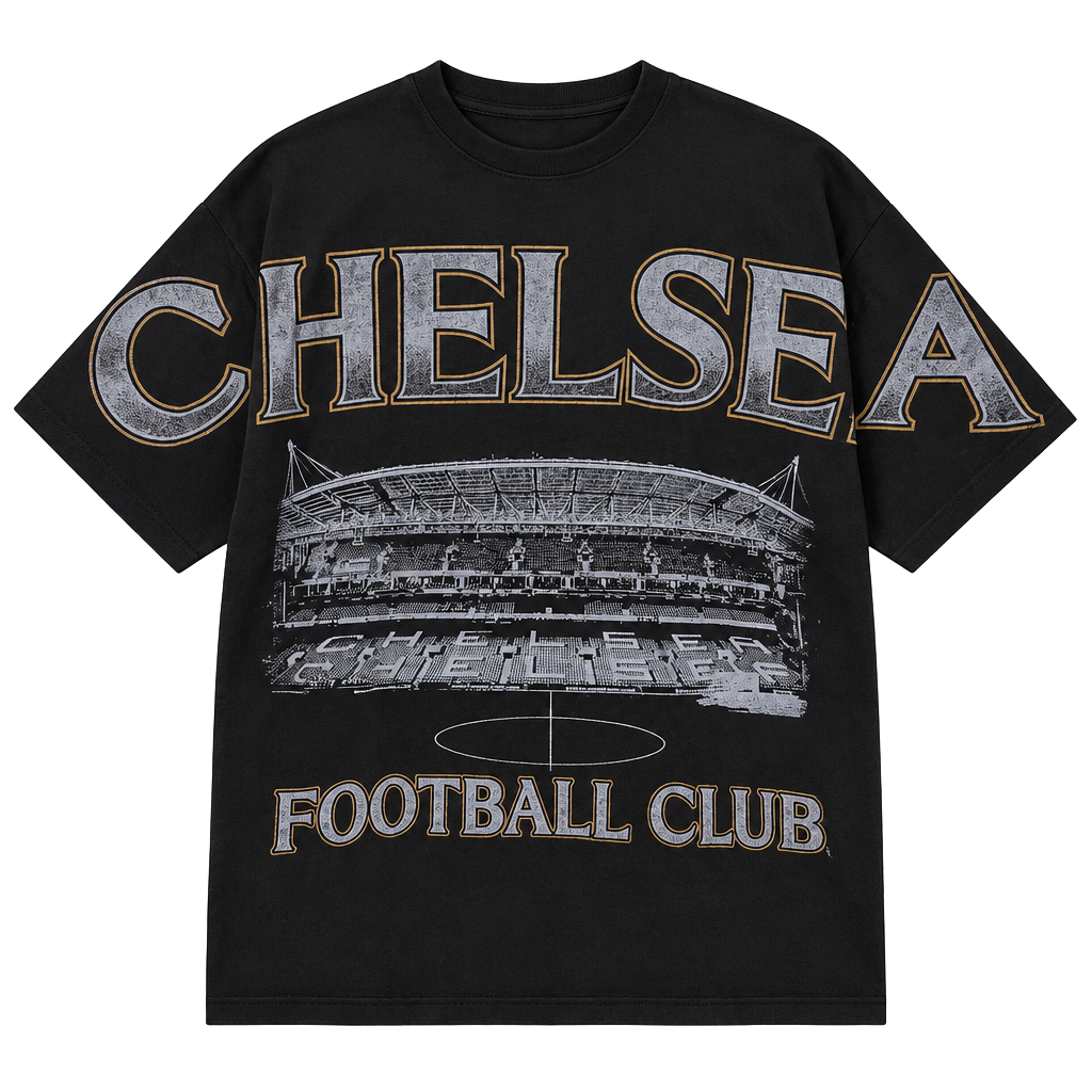 Chelsea Football Club Official Merchandise T-Shirt XL Black Stadium Graphic 1