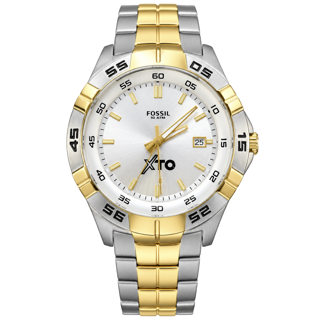 Fossil XTO 10 ATM Stainless Steel Two-Tone Quartz Watch PR-5340 1
