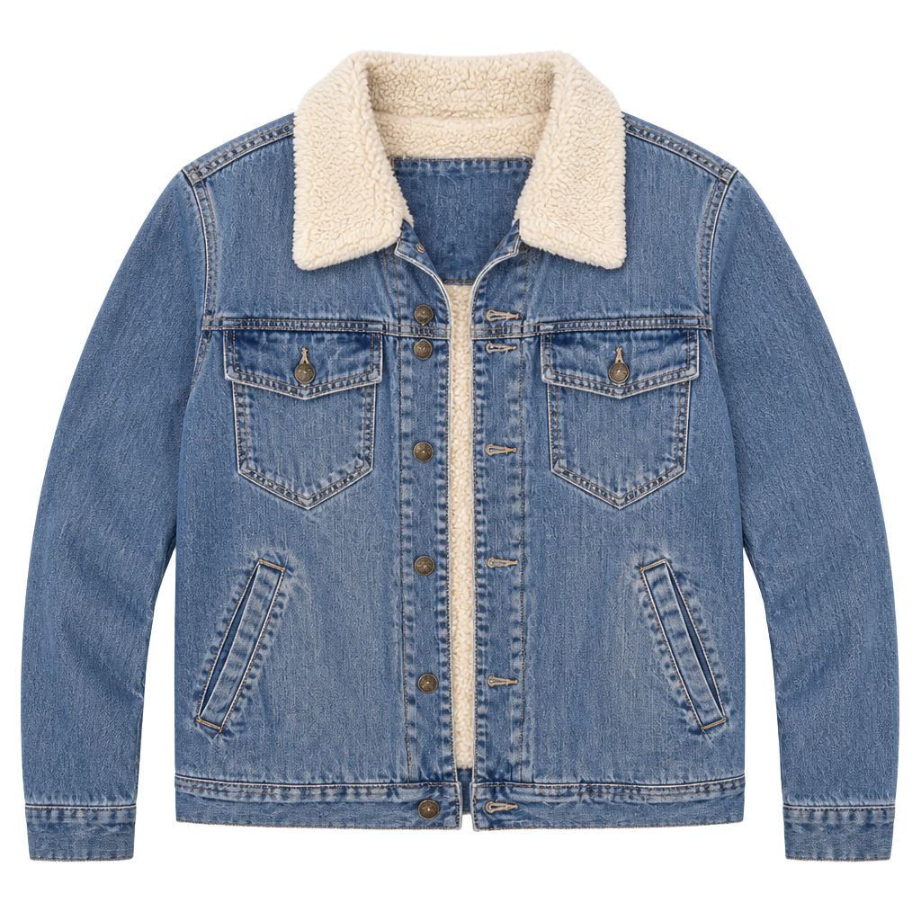 Old Navy Vintage Sherpa-Lined Denim Trucker Jacket-Gender Neutral 1