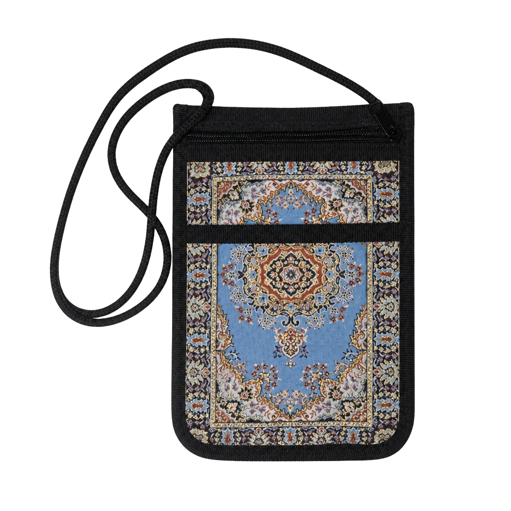 Turkish Kilim Passport Bag Boho Woven Crossbody Travel Pouch Ottoman Rug Design 1