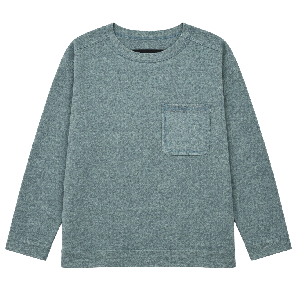 Zenana Brushed Hacci Knit Top Size 2X/3X Green Pocket 1