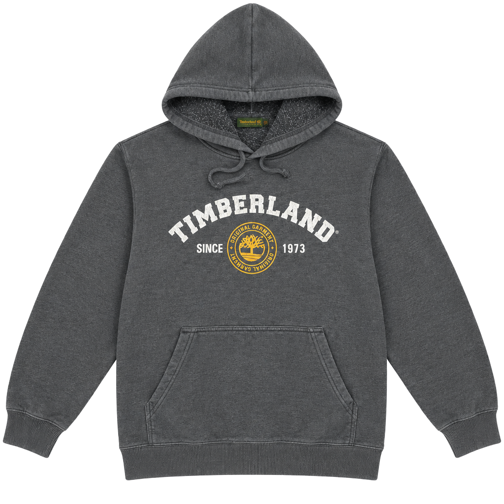 Timberland WeatherGear XL Gray Faded Pullover Hoodie Vintage Style Streetwear 1
