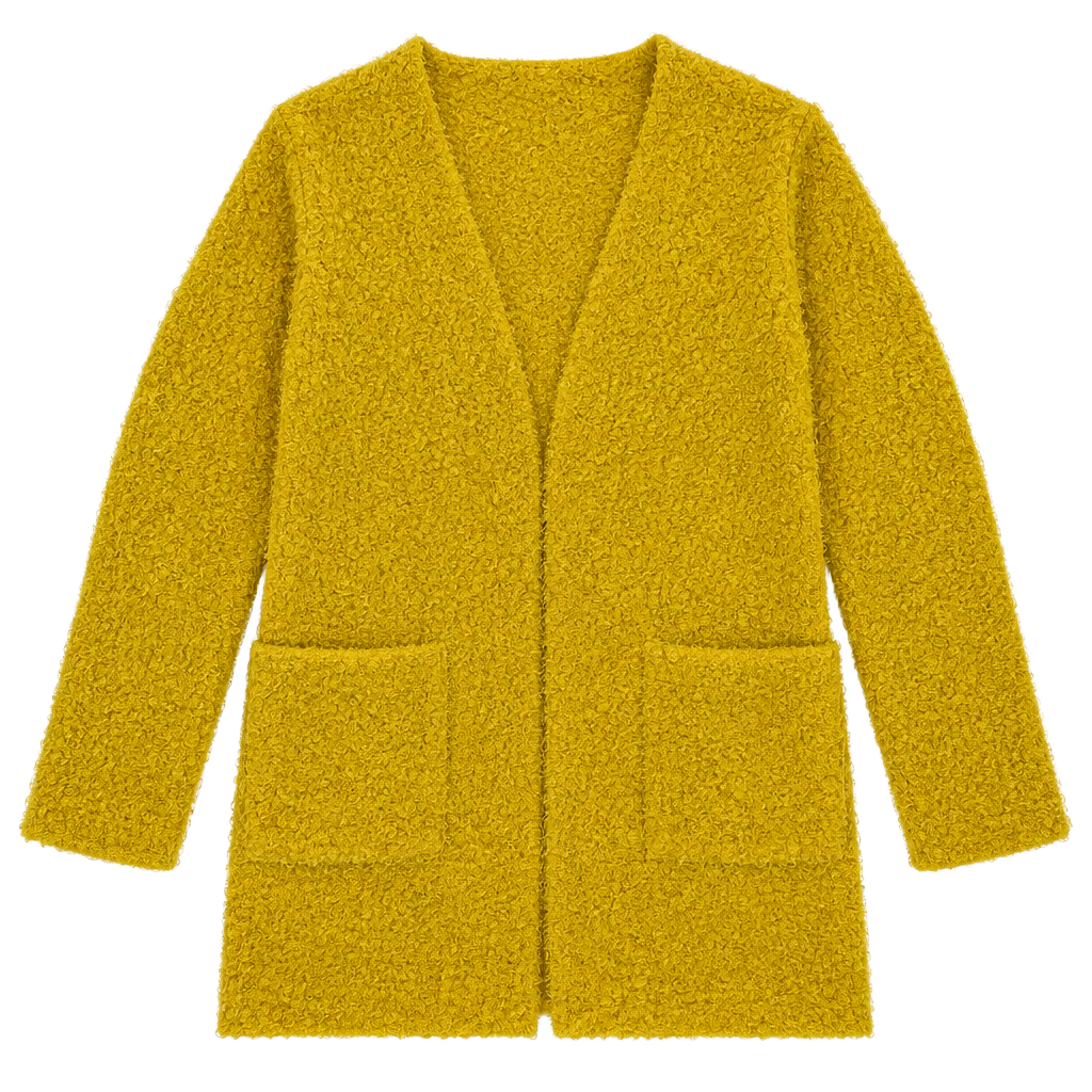Love Tree Women's Mustard Yellow Long Open Cardigan Sweater Sz Lg 1