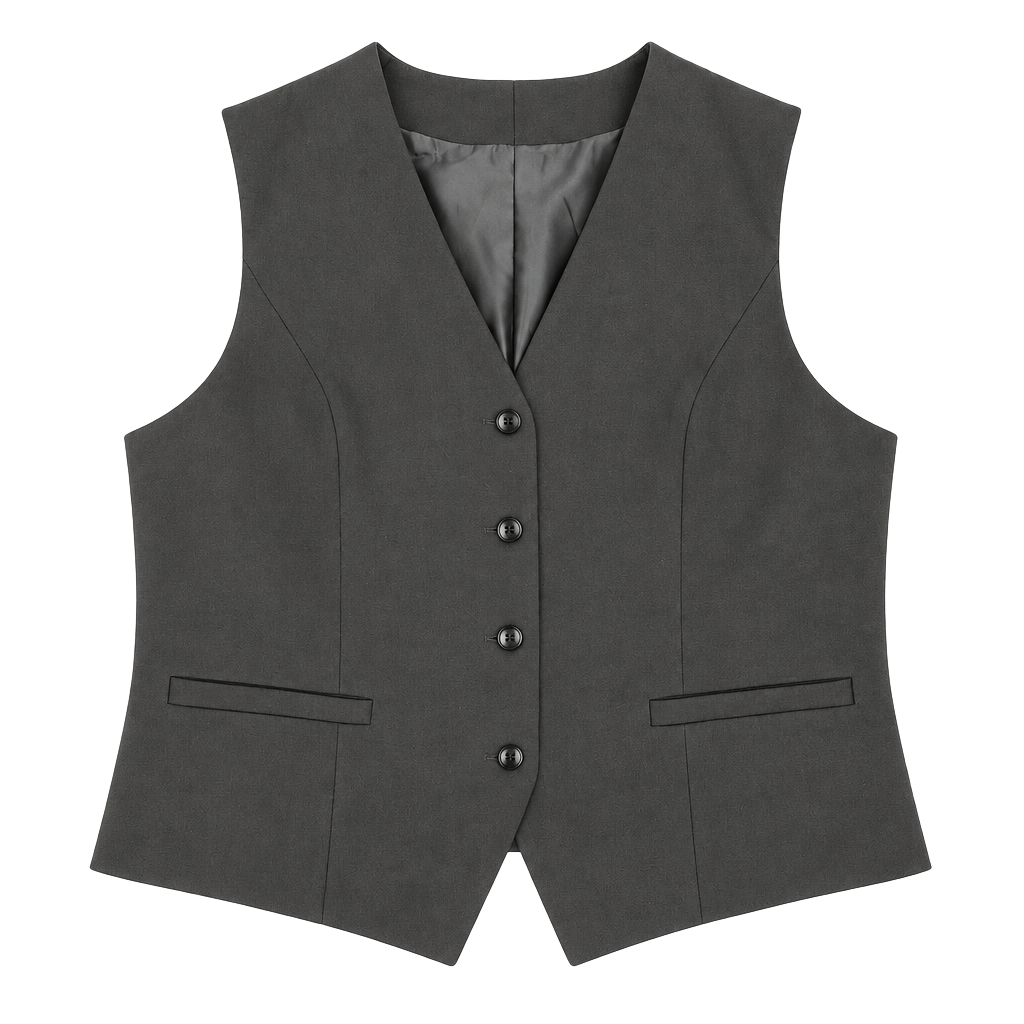 Faucome Women's Suit Vest Size XXL Black V-Neck Fully Lined 1