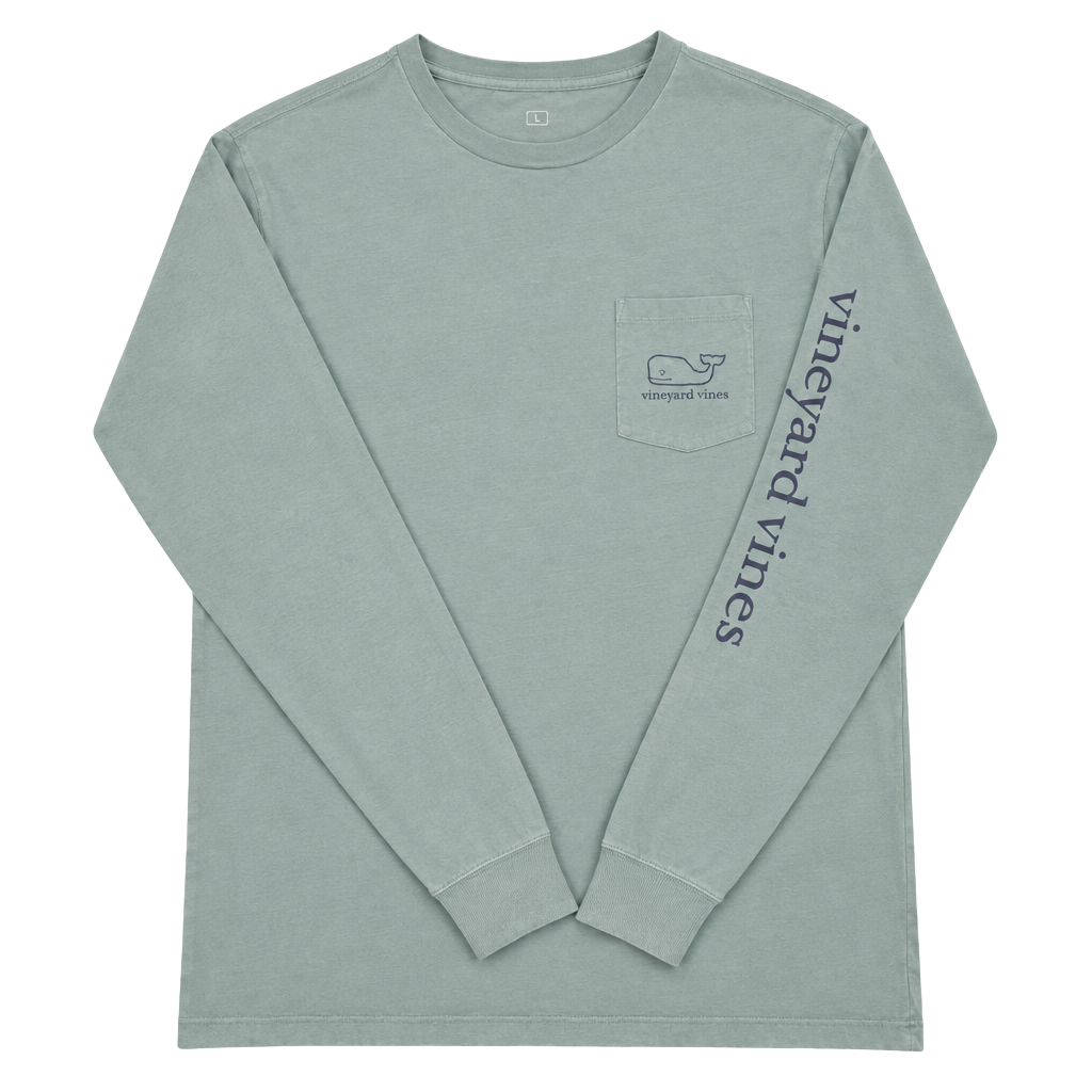 Vineyard Vines Long Sleeve Boys Pocket T-Shirt Light Blue 1