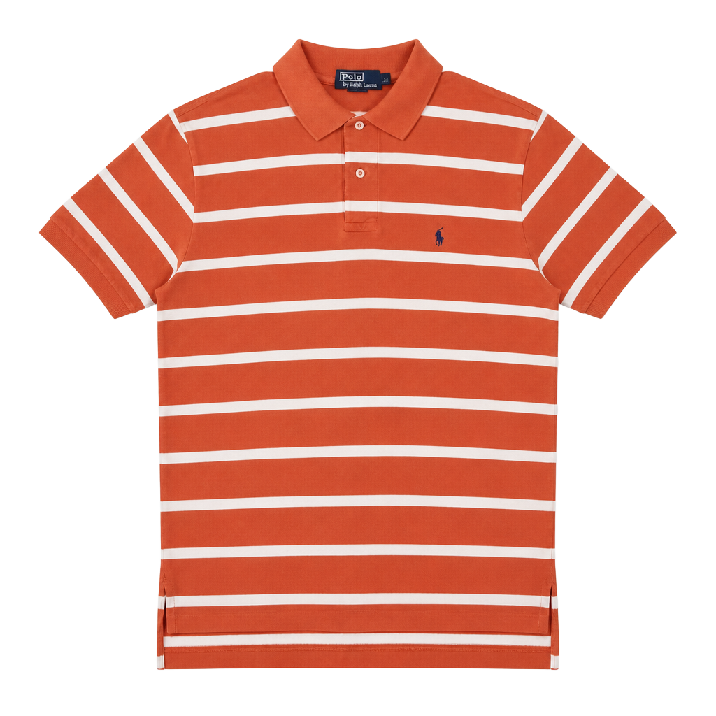 Polo Ralph Lauren Men's Polo Shirt M Medium Striped Melon Purple Pony 1