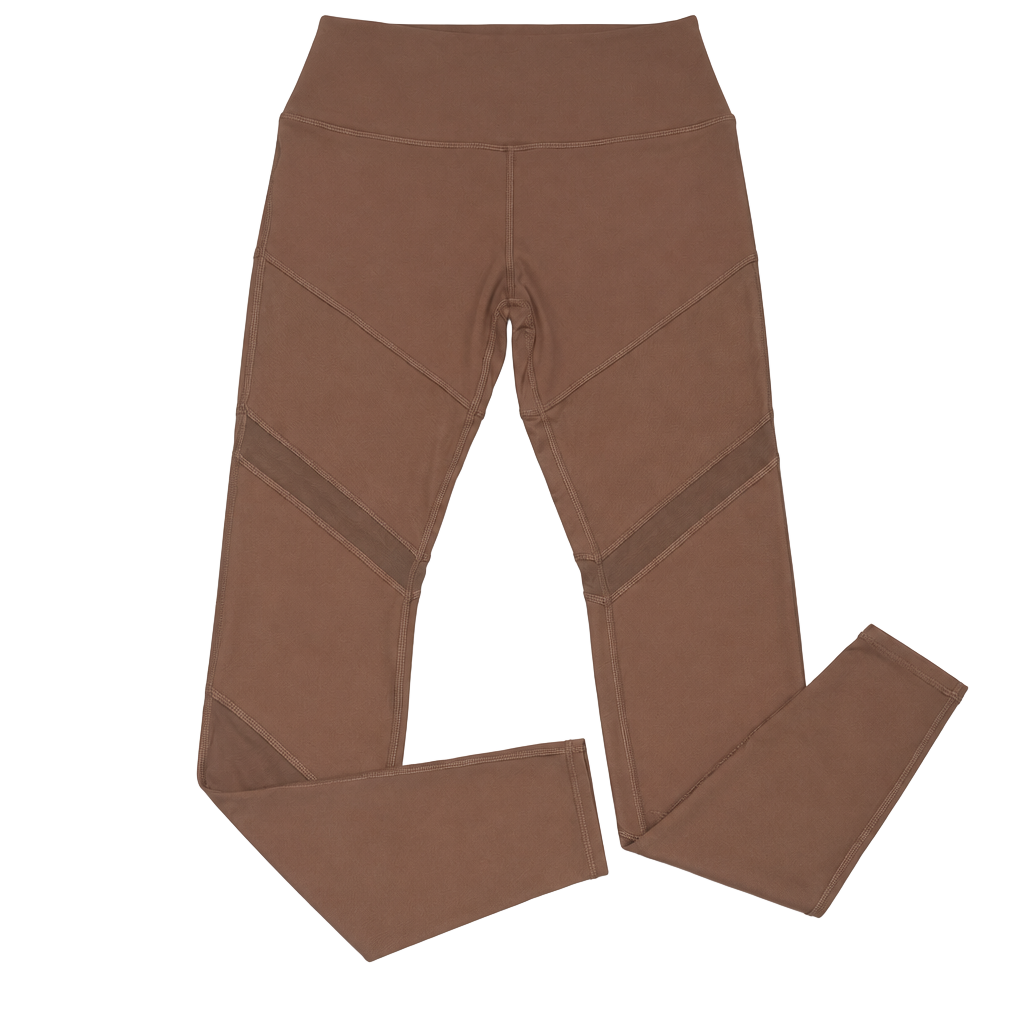 ALO Yoga High-Waist Moto Leggings Size M Brown Mesh Detail 1