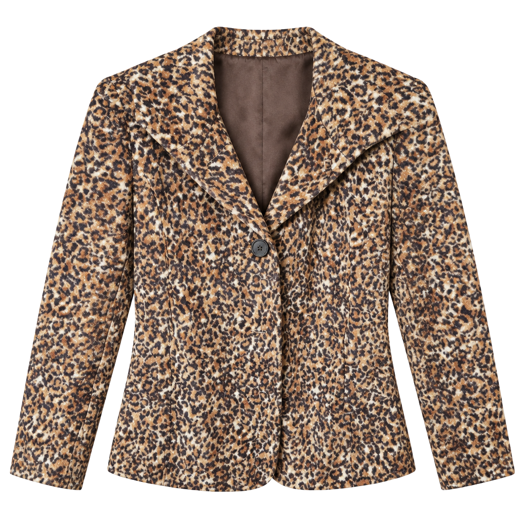 Dennis Basso Faux Fur Leopard Print Jacket Size S 1