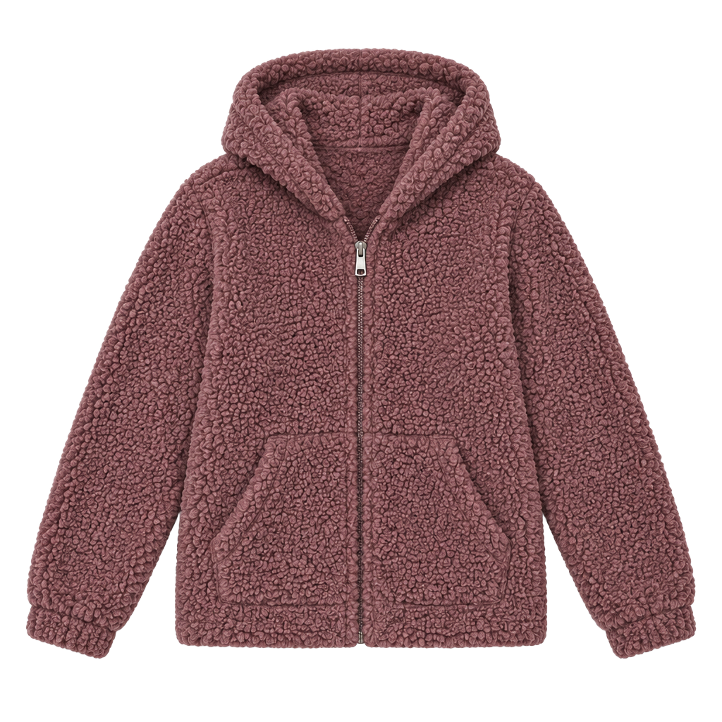 Barefoot Dreams CozyChic Boucle Zip Hoodie Women’s M Dusty Rose NWOT 1