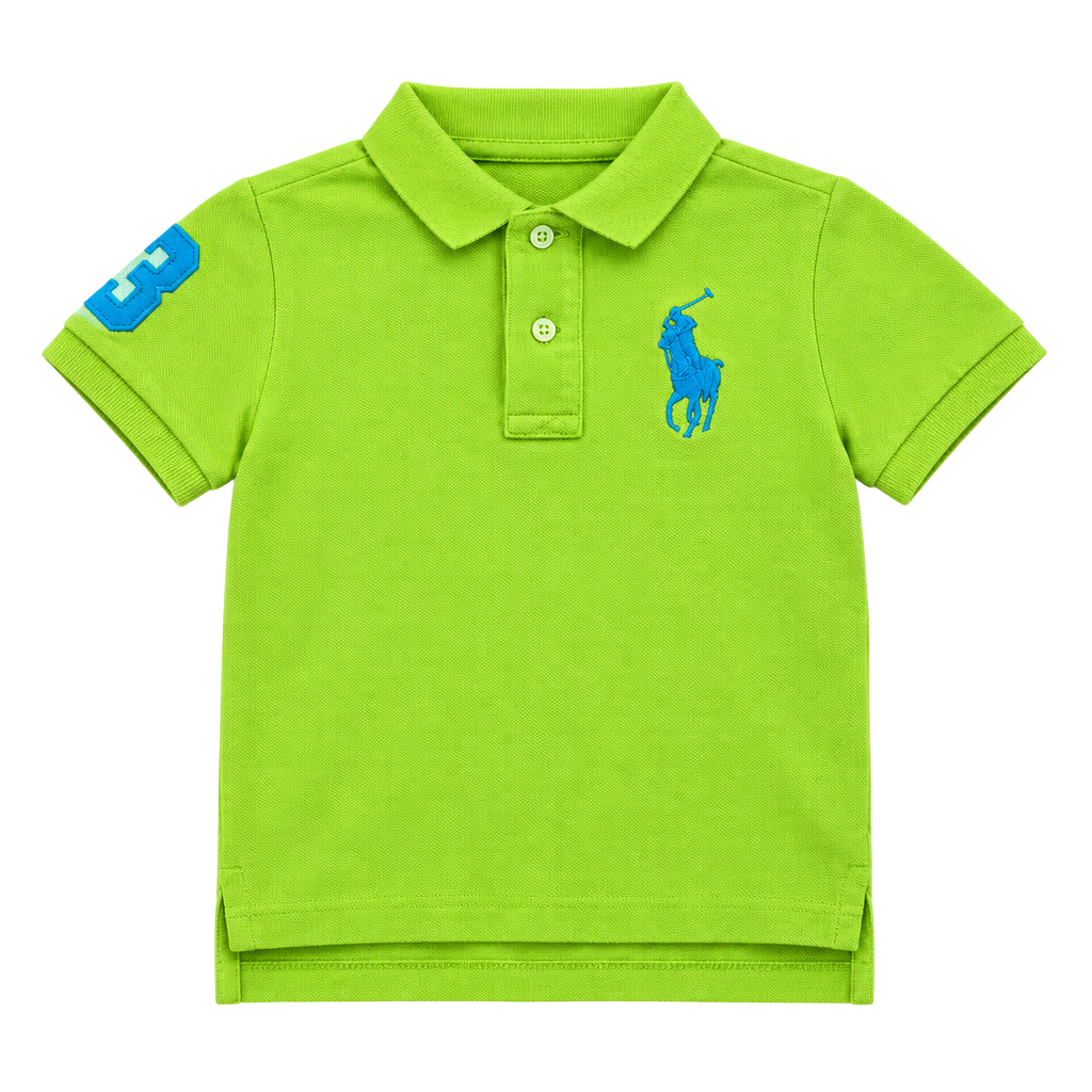 Polo Ralph Lauren Boys Lime Green Big Pony Short Sleeve Polo Shirt Size 4/4T 1