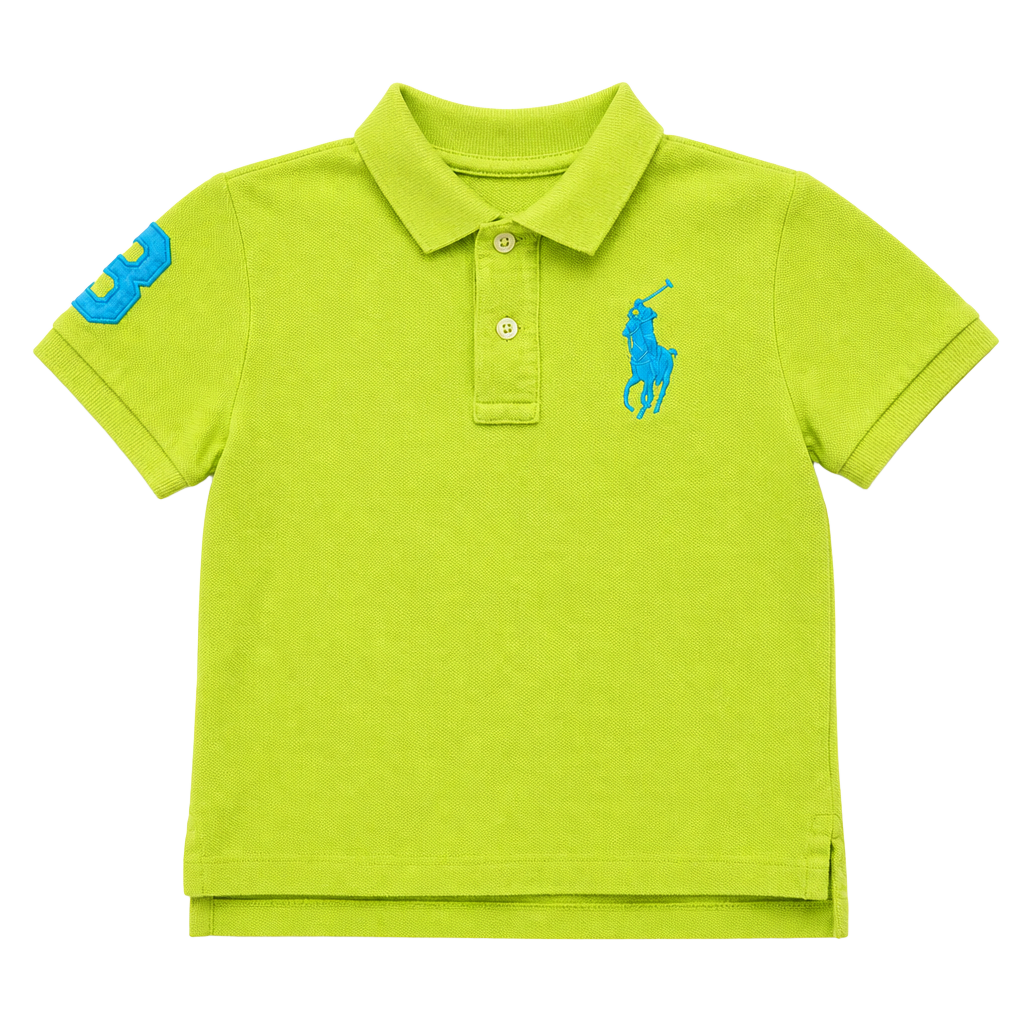 Polo Ralph Lauren Boys Lime Green Big Pony Short Sleeve Polo Shirt Size 4/4T 1