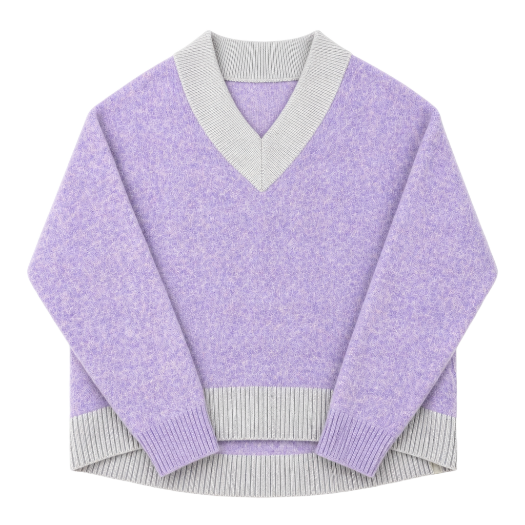 Lululemon Alpaca Wool-Blend V-Neck Sweater in Heathered Digital Lavender 1