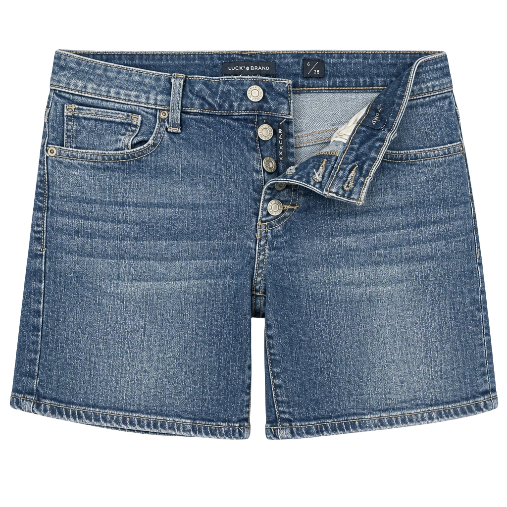 Lucky Brand Women's Blue Denim Button Fly Shorts Size 6/28 1