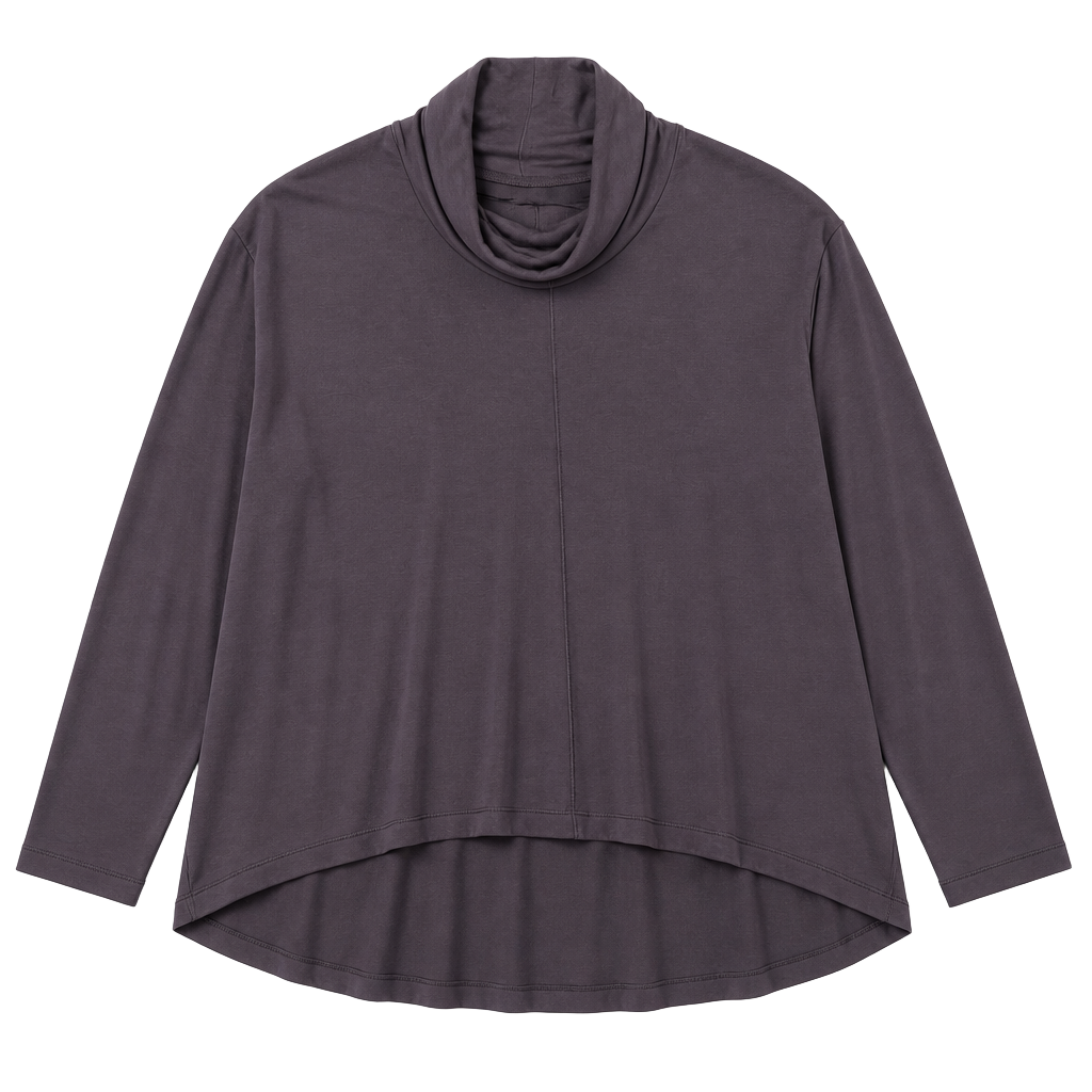 Athleta Cozy Karma Drape Turtleneck Pullover Top purple Size Medium 1