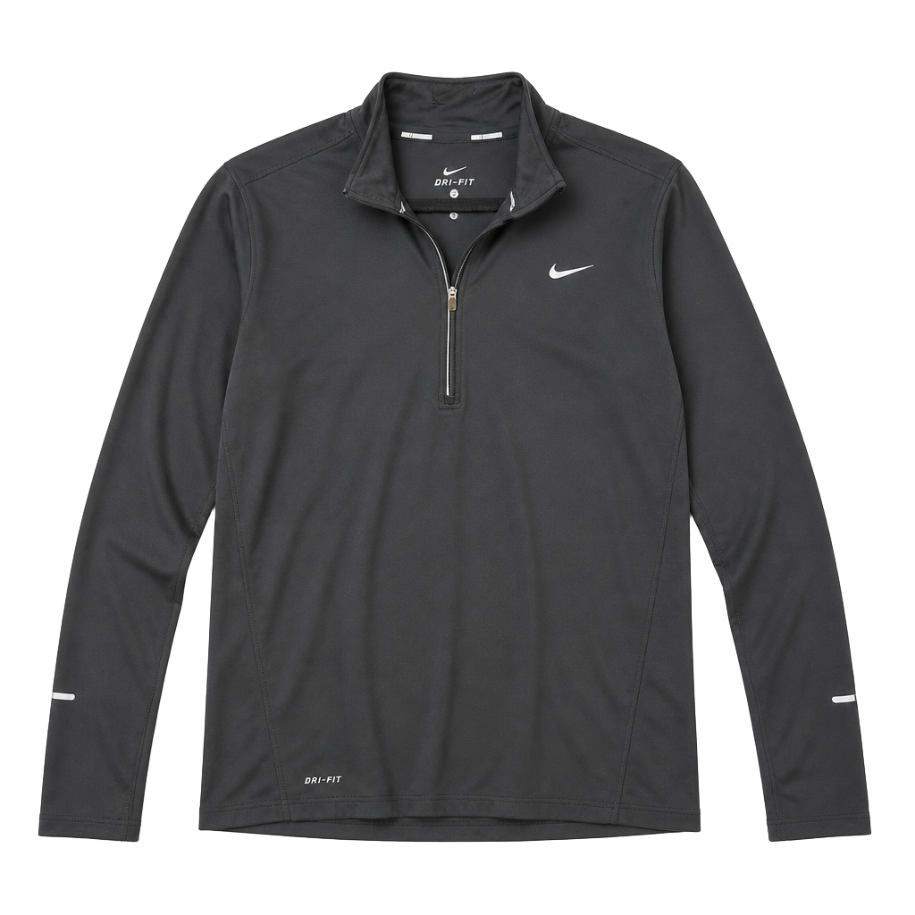 Nike Running Dri-FIT Women's 1/2-Zip Black Long Sleeve Training Top Size XL 1