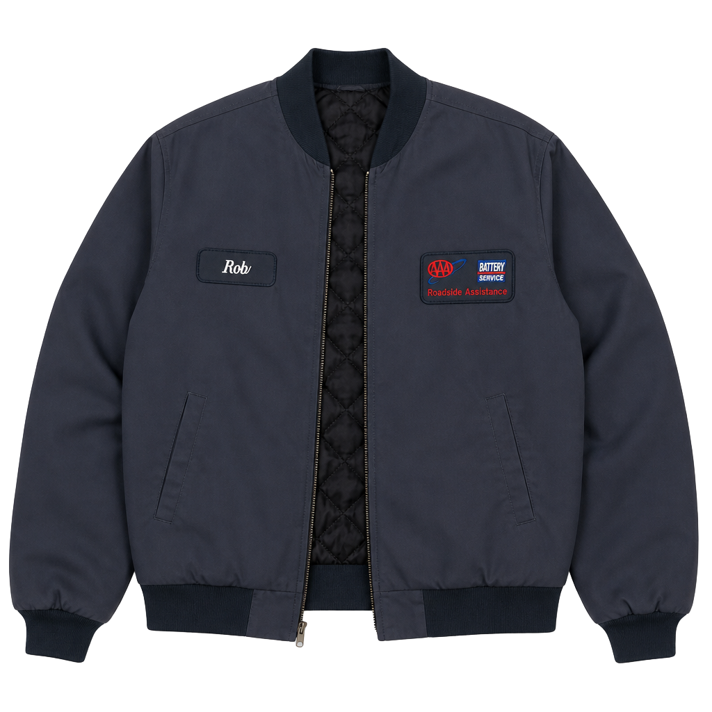Vintage Cintas AAA Roadside Assistance Battery Service Bomber Work Jacket 1