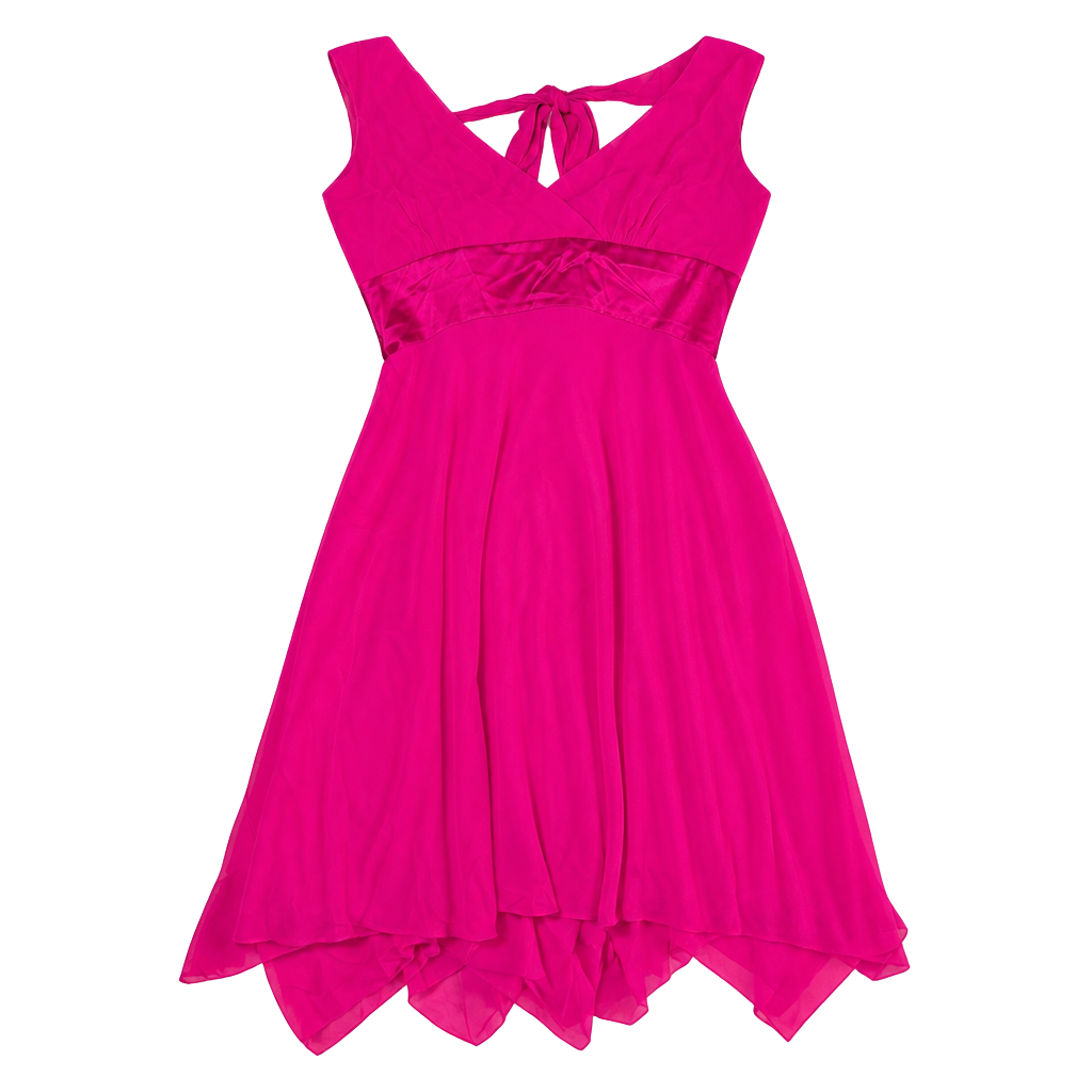 Donna Ricco Fuchsia Sleeveless V-Neck Evening Dress Size 10 1