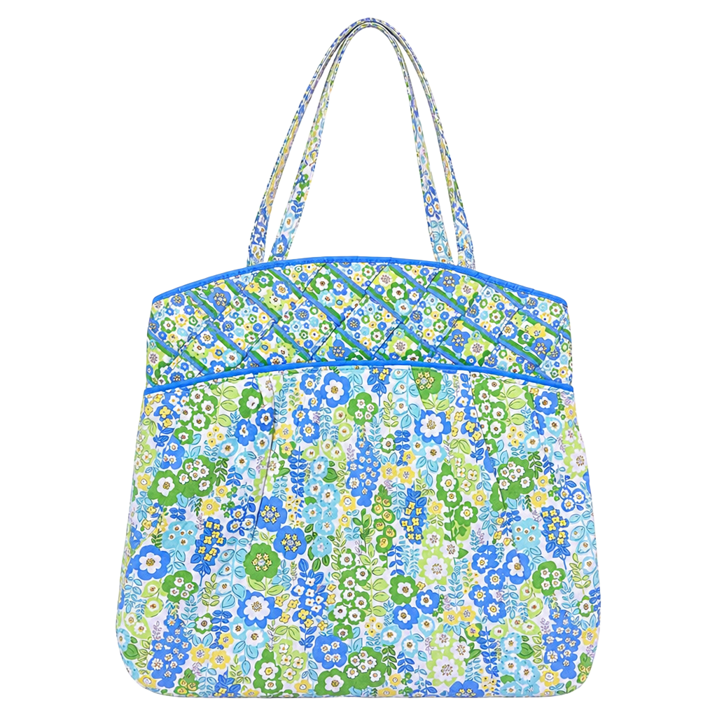 Vera Bradley English Meadow Floral Tote Bag Blue Green Yellow 1