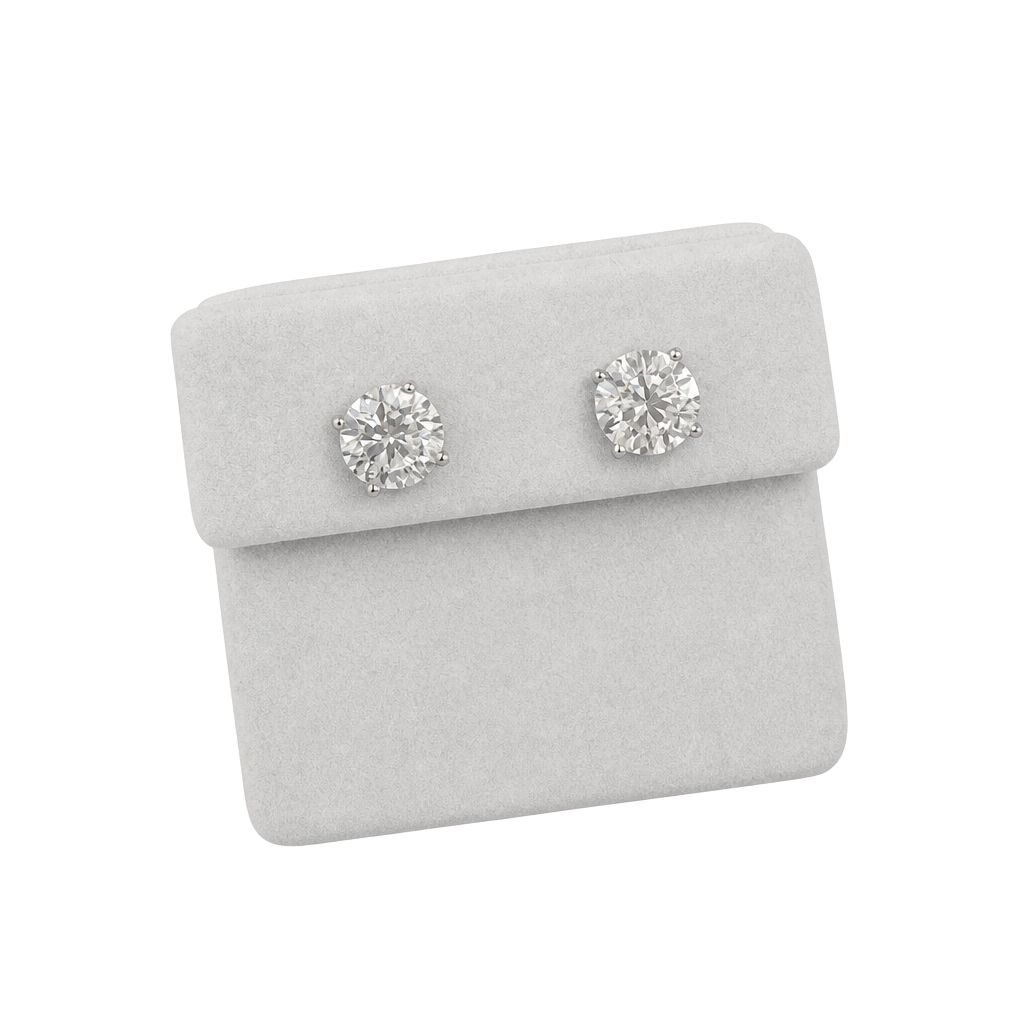 Sterling Silver Moissanite 1.60 CTW VVSD Round Cut Stud Earrings 1