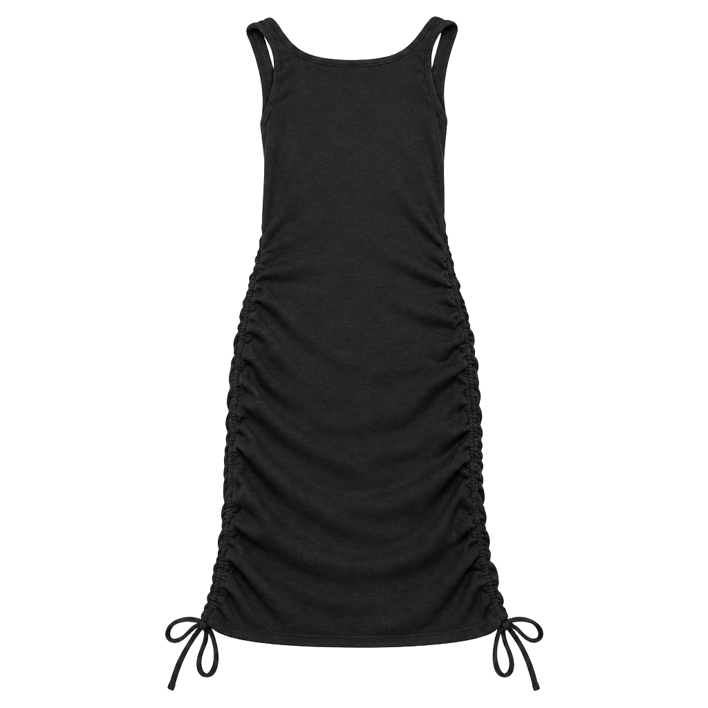 Aeropostale Tank Dress Size XS Black Ruched Side Drawstring 1