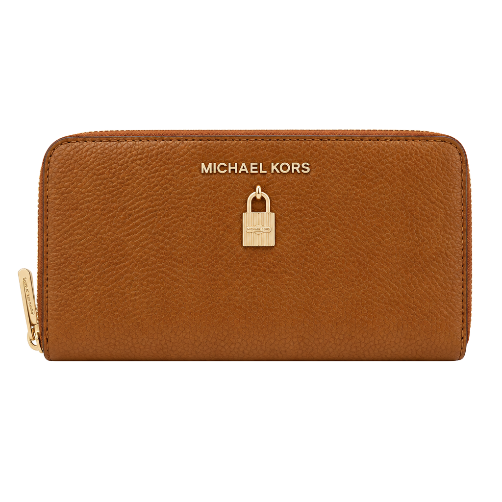 Michael Kors Jet Set Travel Continental Wallet Brown Pebbled Leather 1
